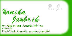 monika jambrik business card